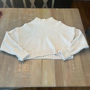 Urban Outfitters Cream Cropped Turtleneck Sweater